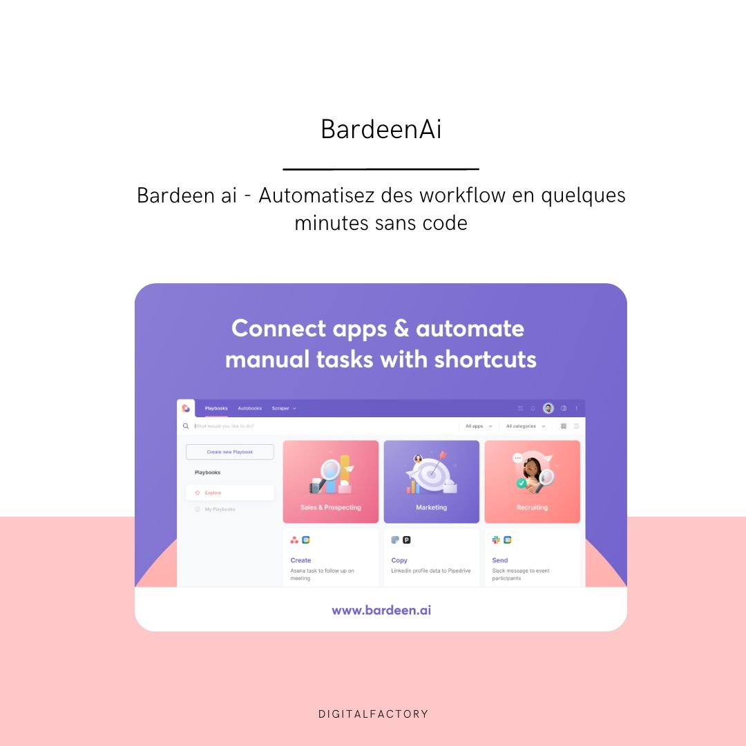 Bardeen ai - Automatisez des workflow en quelques minutes sans code - Digital factory