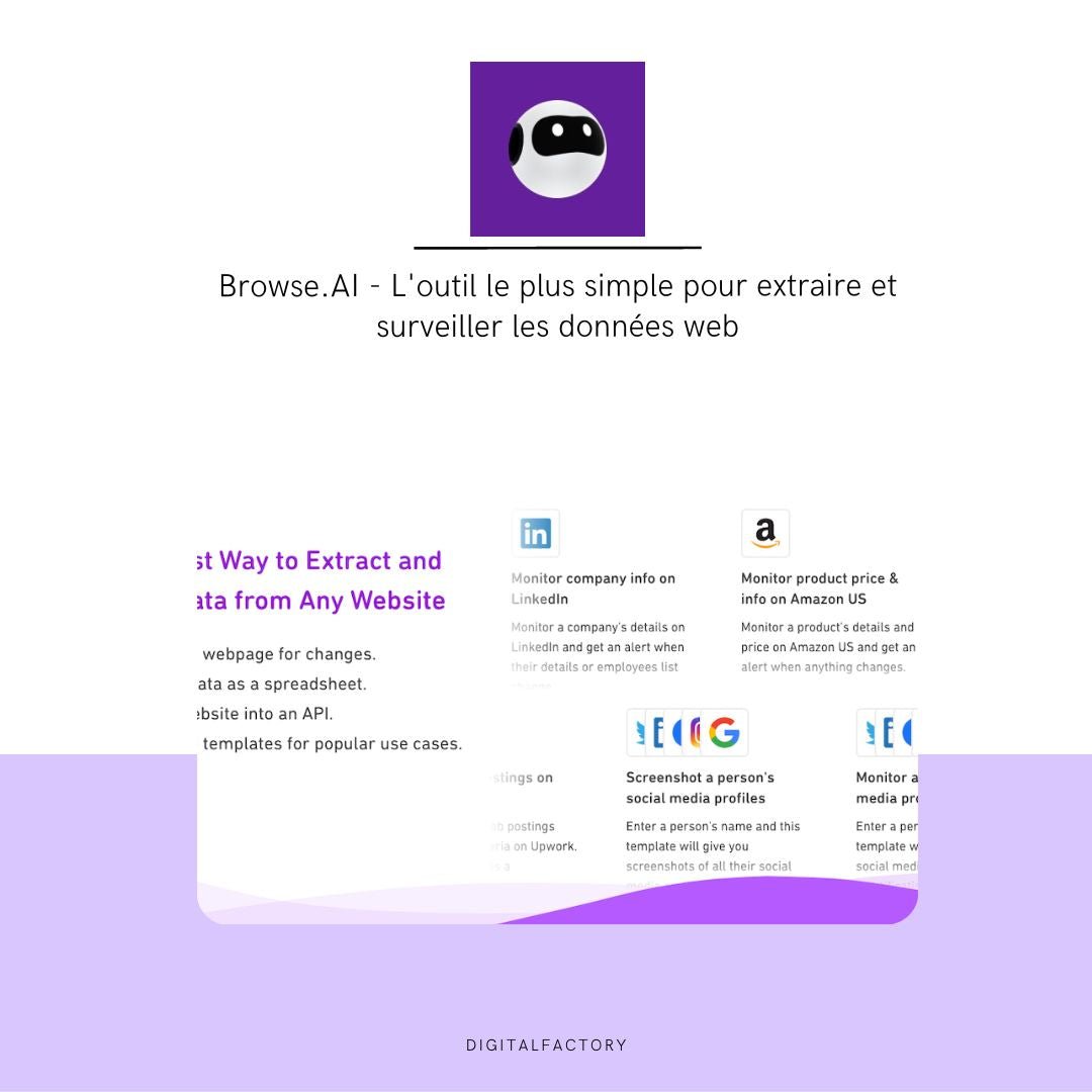Browse.AI - L'outil le plus simple pour extraire et surveiller les données web - Digital factory