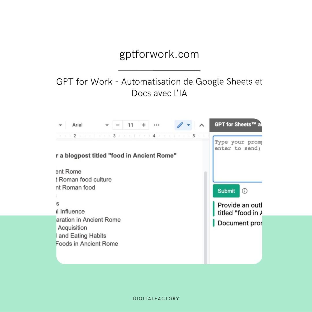 GPT for Work - Automatisation de Google Sheets et Docs avec l'IA - Digital factory