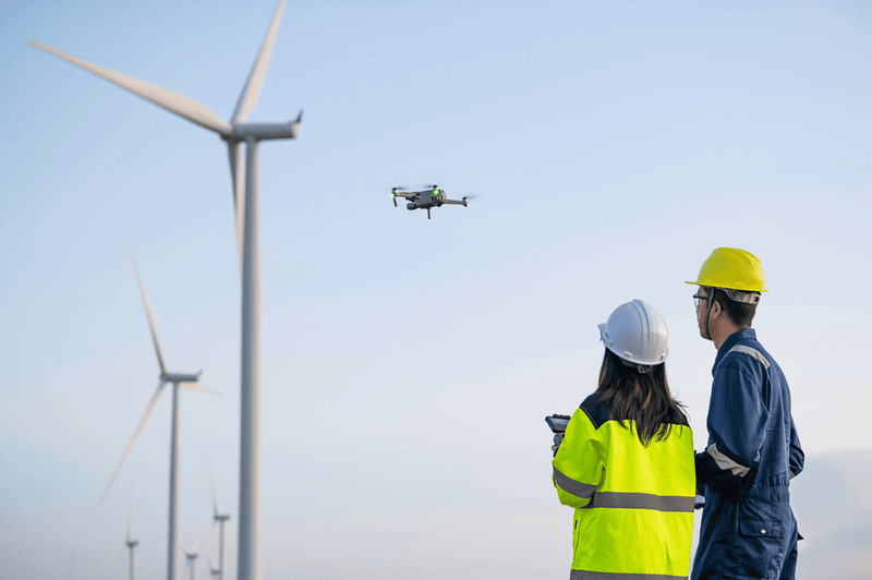 Drones dans l'industrie: Applications et bénéfices dans la surveillance des éolinnes