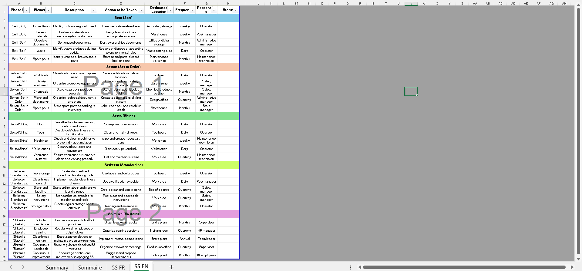 Audit 5S avec modèle Excel gratuit / 5S audit with free Excel template