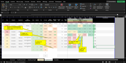 tableau de suivi projet excel - suivi de commandes fournisseurs par jalon, cette Template permet le suivi de suivi des achats efficacement