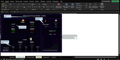 A1/ Template Suivi Budgétaire et Avancement des Livrables Projet - Tableau de Bord Excel et Google Sheets - Digital Factory 