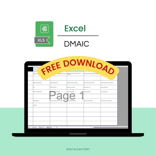 Modèle DMAIC Excel pour projets Lean Six Sigma / DMAIC Excel template for Lean Six Sigma projects