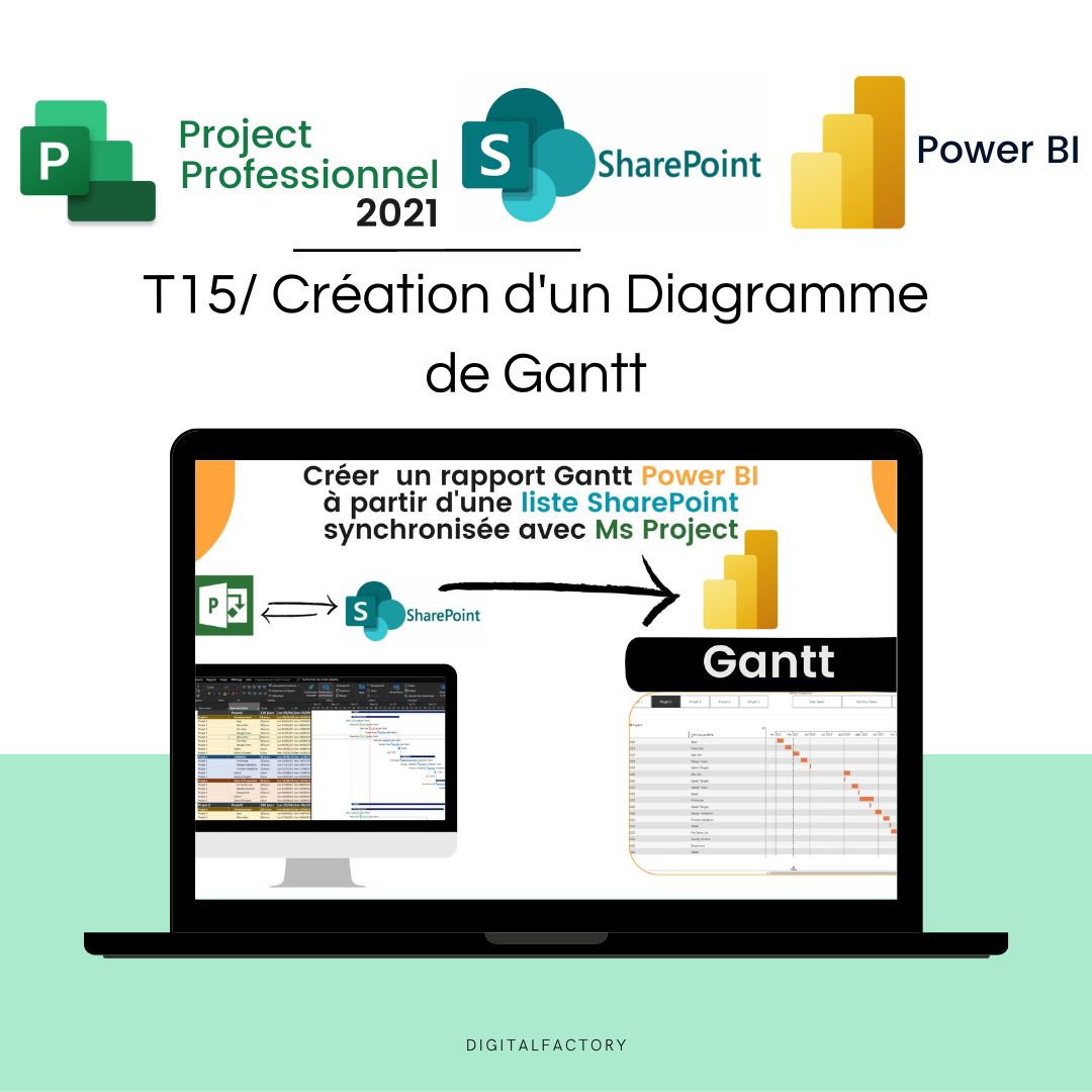 T15/ Power BI - Tutoriel : Créer un rapport Gantt pour votre Planning Ms Project - Mise à jour en temps réel