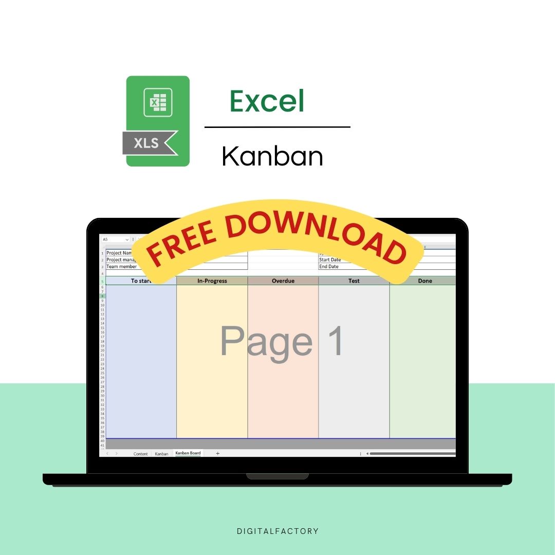 Modèle Kanban Excel pour la gestion de projet | Kanban Excel template for project management