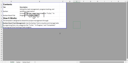 Carte Kanban Excel pour visualiser les tâches | Kanban card Excel for task visualization