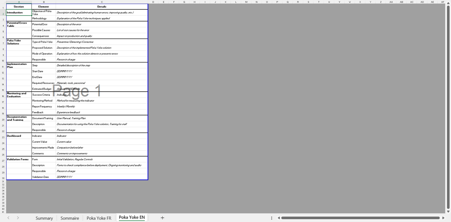 Error-Proofing in Industry - Poka Yoke Example and Checklist / Prévention des Erreurs dans l'Industrie - Exemple et Check-list Poka Yoke