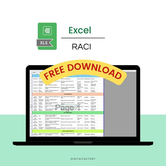 Detailed RACI matrix example in Excel for project management | Exemple détaillé de matrice RACI dans Excel pour la gestion de projet"