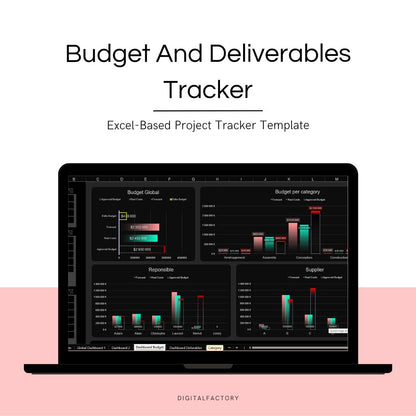 Project Management Excel - Budget and Deliverables Tracking Dashboard / Gestion de Projet Excel - Tableau de Bord pour le Suivi du Budget et des Livrables