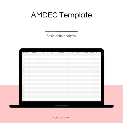 A5/ Modèle — AMDEC Excel — Google Sheet - Basic - Gratuit - Digital factory