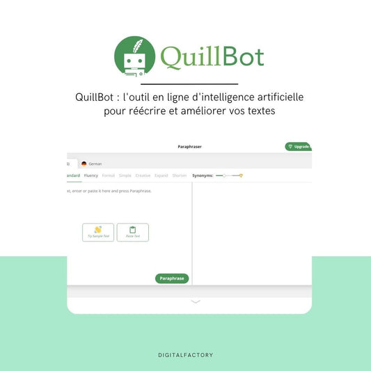 QuillBot : l'outil en ligne d'intelligence artificielle pour réécrire et améliorer vos textes - Digital factory