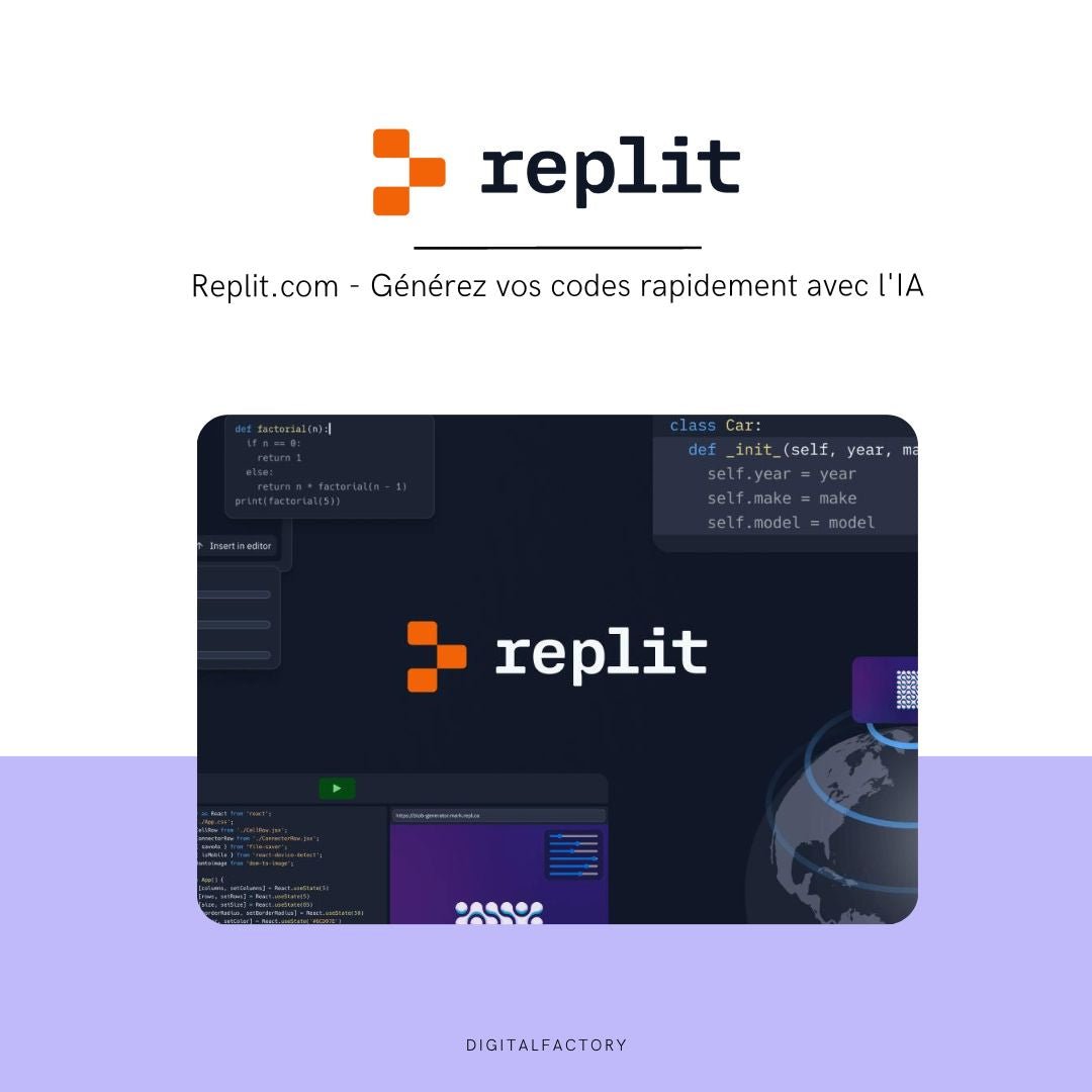Replit.com - Générez vos codes rapidement avec l'IA - Digital factory