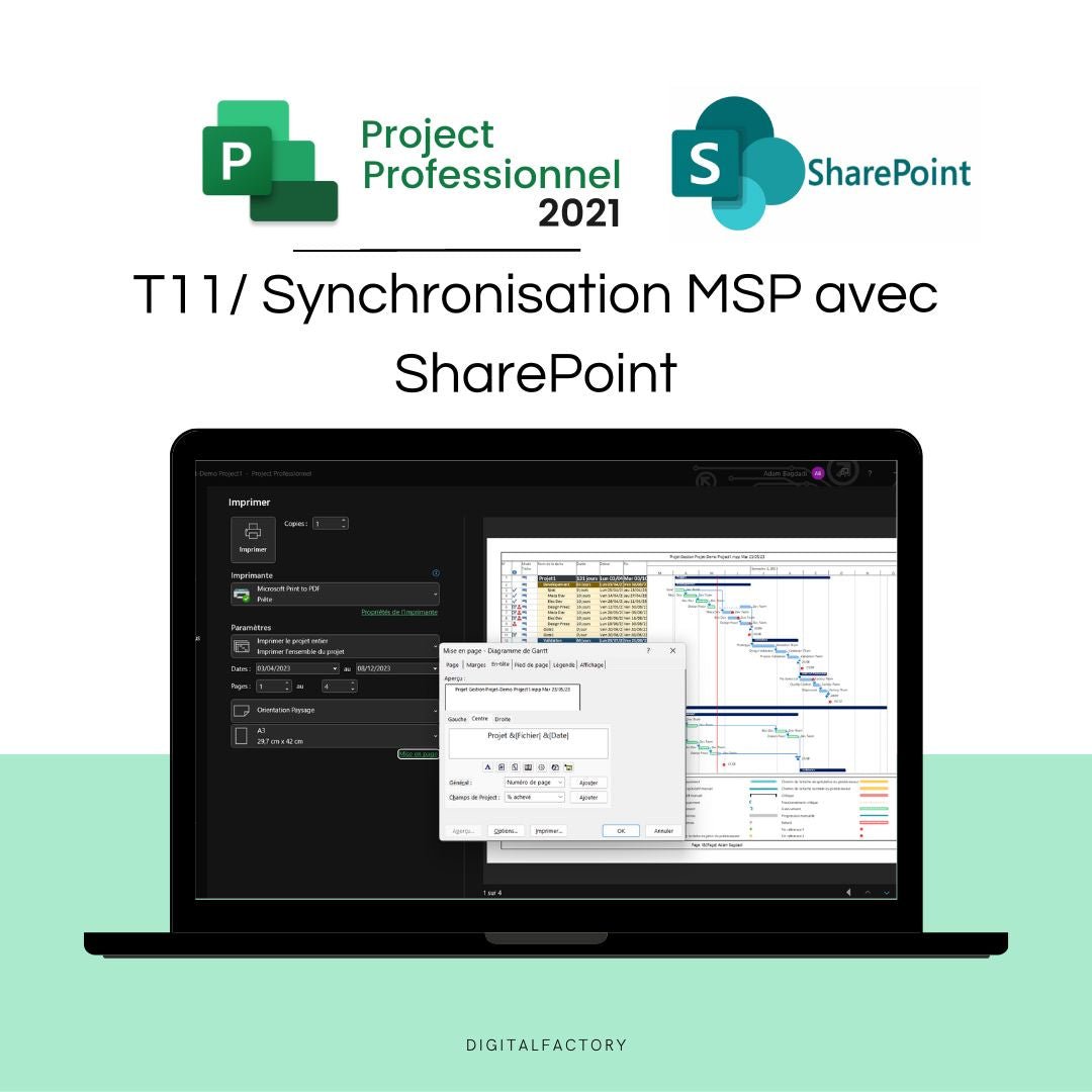 T11/ MS Project - Tutoriel : Synchronisation du MS project avec SharePoint - Digital factory